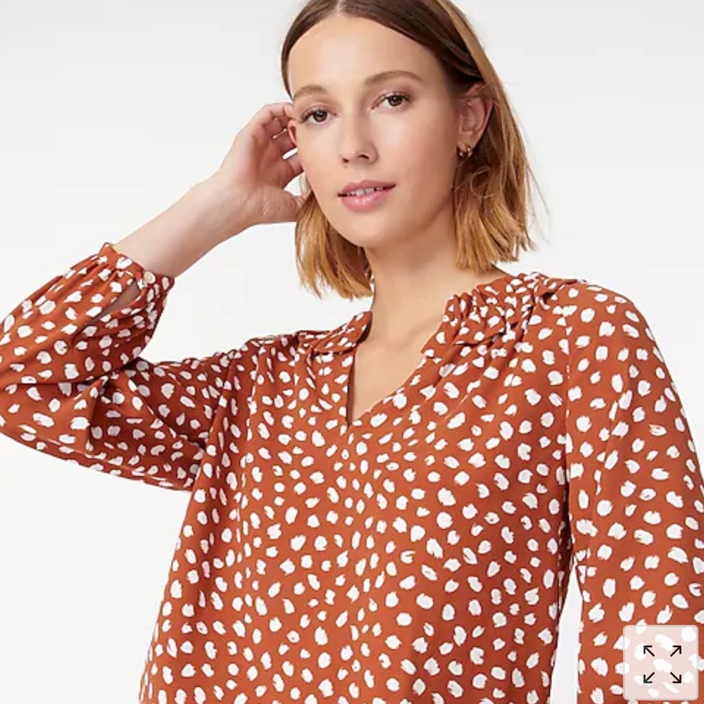 NWT J CREW Spotted Dotted Blouse